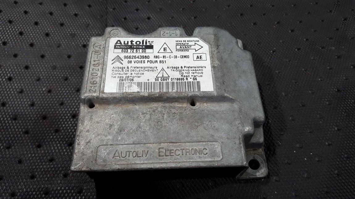 9662643980 Citroen C4 2005 Airbag crash sensors module