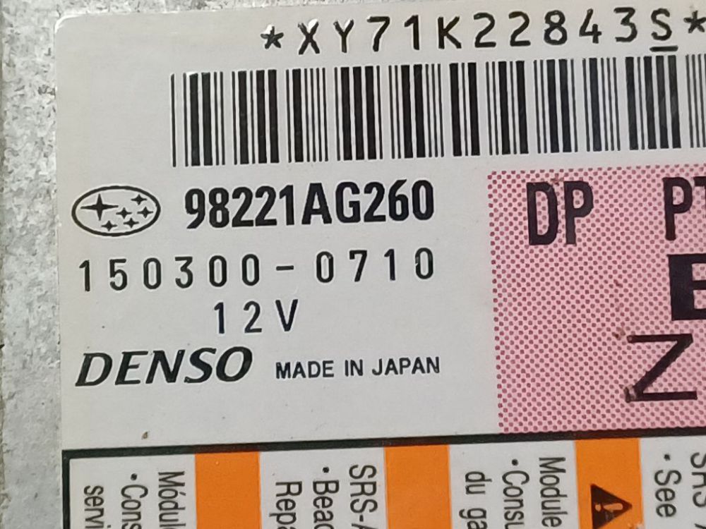 98221AG260 Subaru Legacy 2008 Airbag crash sensors module - Thumbnail 4