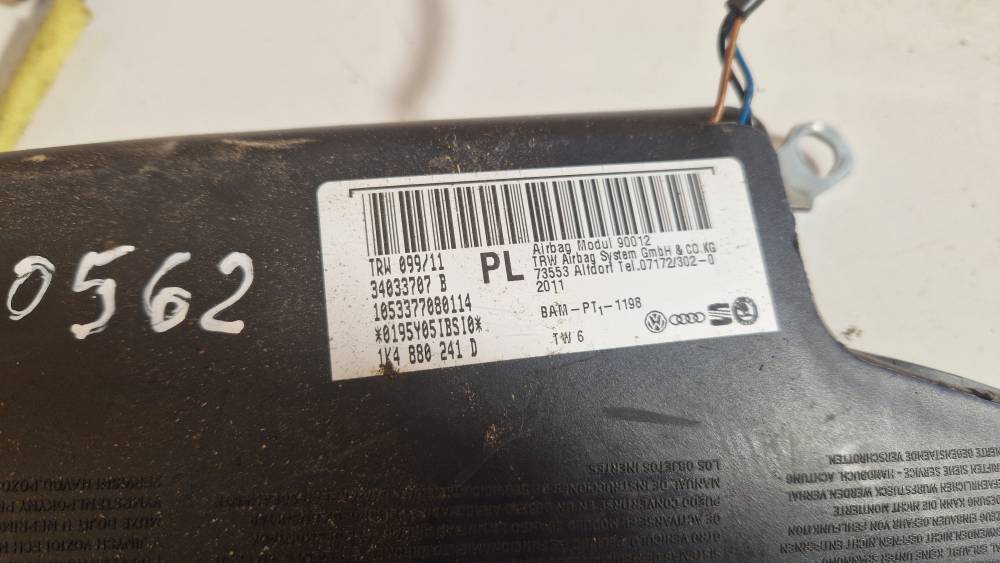 1K4880241D Skoda Octavia 2011 Seat AIRBAG - Thumbnail 2