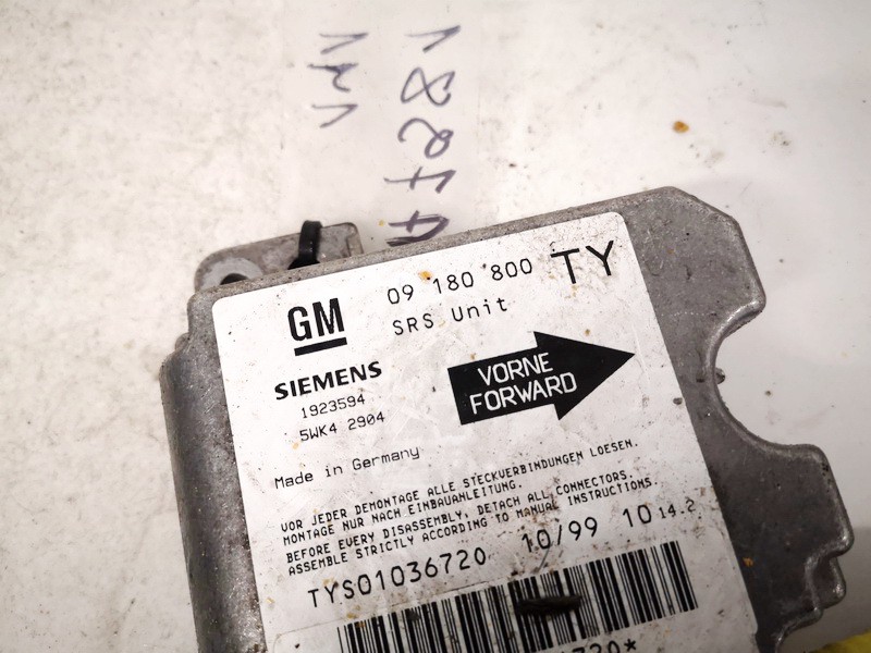 09180800TY Opel Vectra 1999 CALCULATEUR AIRBAG - Thumbnail 2