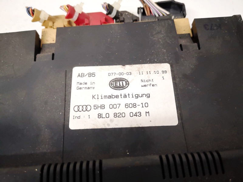 8L0820043M Audi A3 1999 Climate Control Panel (heater control switches) - Thumbnail 2