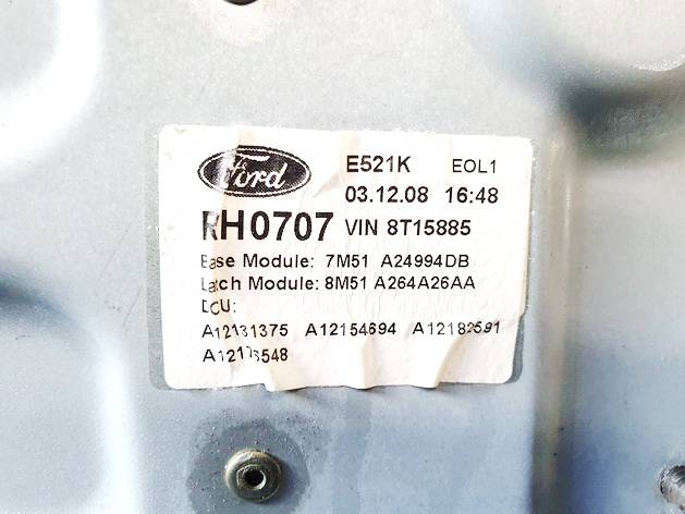 7M51A24994DB Ford Focus 2008 Durvju loga pacēlājs - AIZMUGURE PA LABI - Thumbnail 2