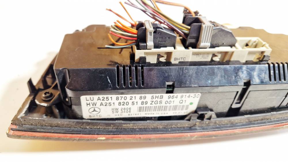 A2518702189 Mercedes-Benz R-CLASS 2007 Climate Control Panel (heater control switches) - Thumbnail 3