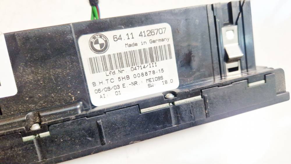 64114126707 BMW 3-Series 2002 Climate Control Panel (heater control switches) - Thumbnail 3