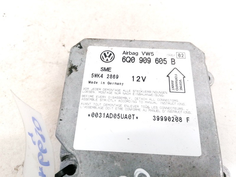 6Q0909605B Volkswagen Passat 1999 Airbag crash sensors module - Thumbnail 3
