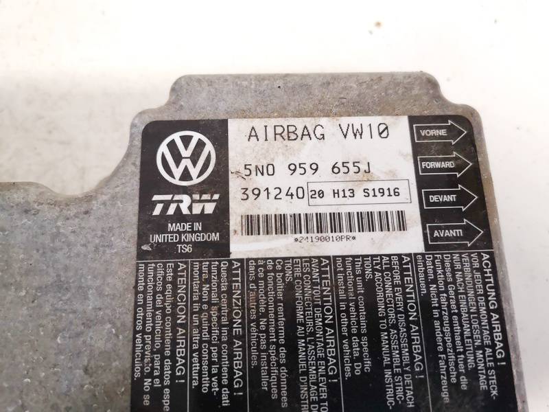 5N0959655J Volkswagen Passat 2010 Airbag crash sensors module - Thumbnail 2