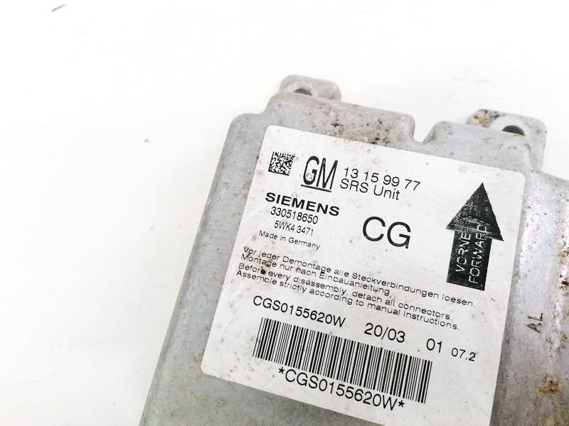 13159977 Opel Signum 2003 CALCULATEUR AIRBAG - Thumbnail 2
