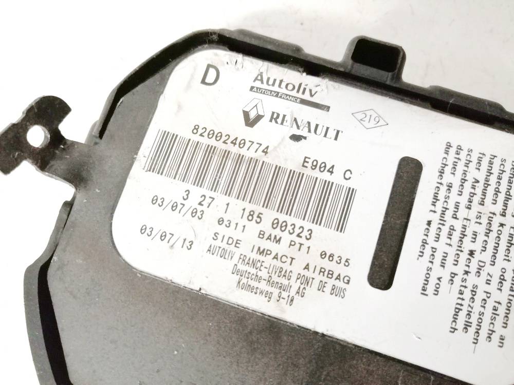 8200240774 Renault Espace 2003 Sitz AIRBAG - Thumbnail 3