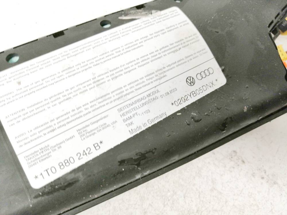 1T0880242B Volkswagen Touran 2003 Sedynes Airbag SRS - Thumbnail 3