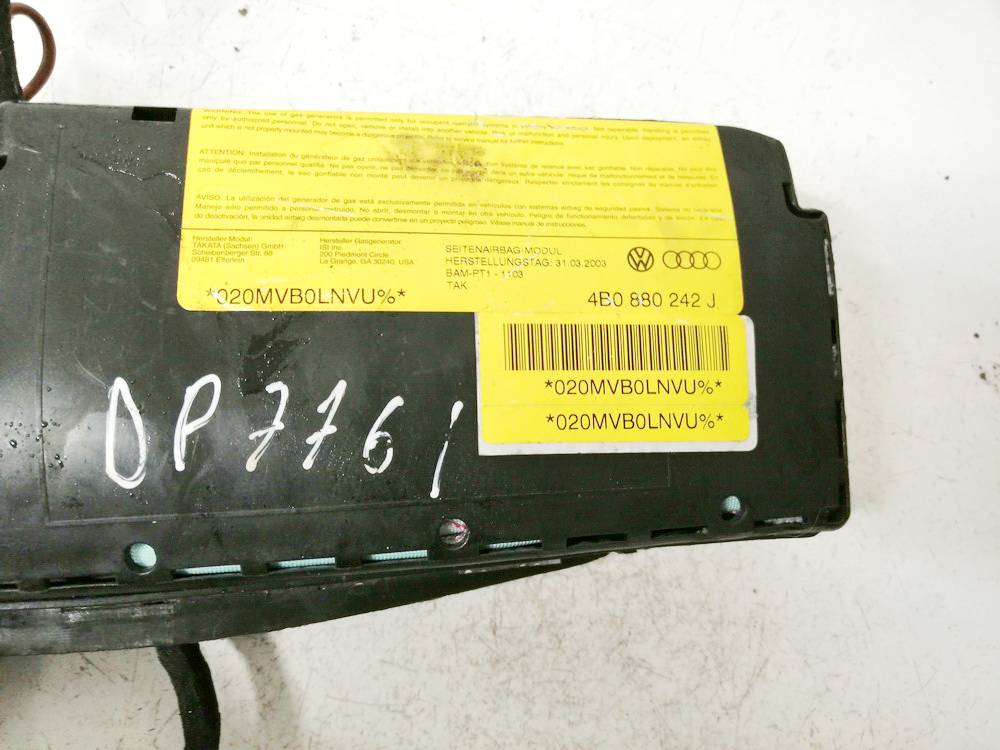 4B0880242J Audi A6 2003 Sēdekļa drošības spilvens SRS - Thumbnail 3