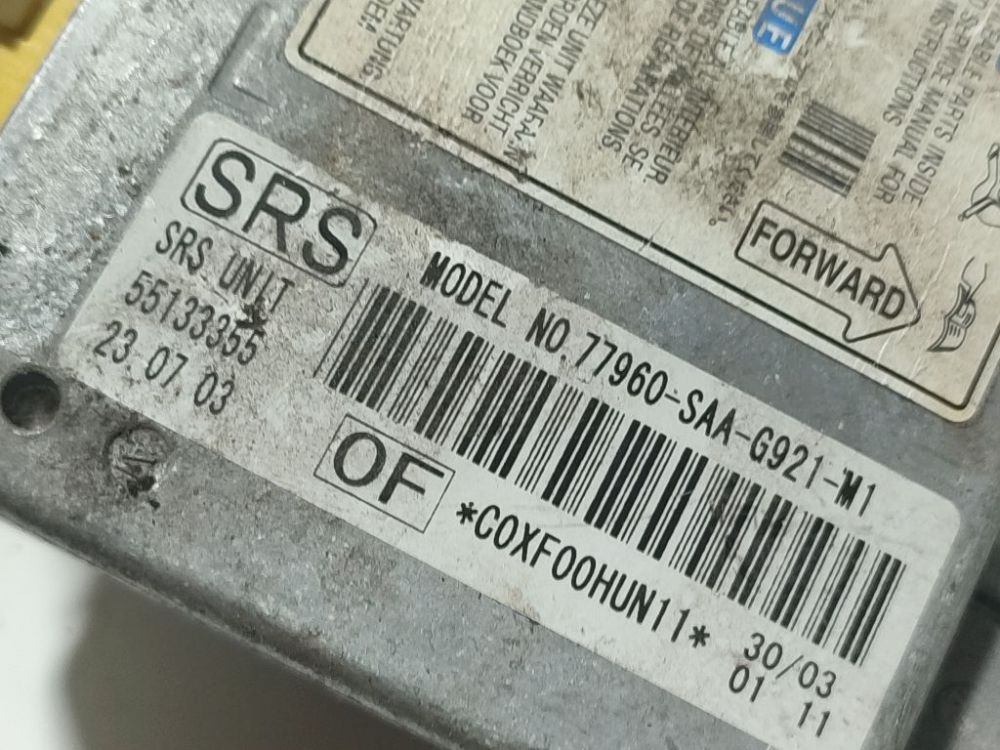 77960SAAG921M1 Honda Jazz 2003 Airbag crash sensors module - Thumbnail 3