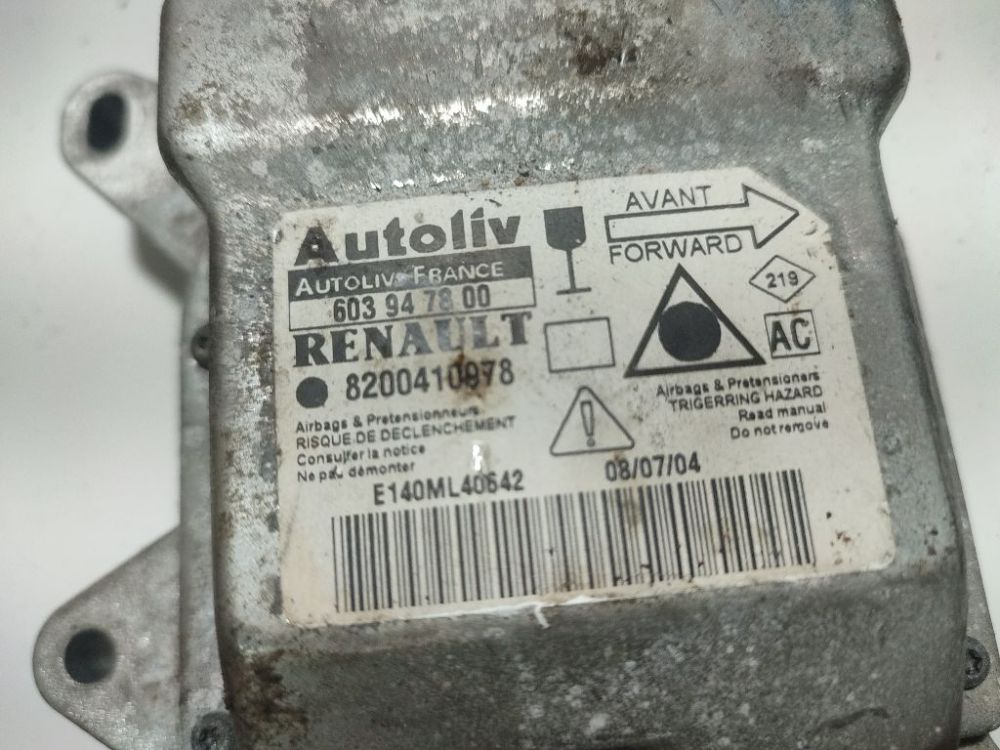 603947800 Renault Laguna 2003 srs-turvatyynyn tietokone – turvatyynyn ohjausyksikkö - Thumbnail 5