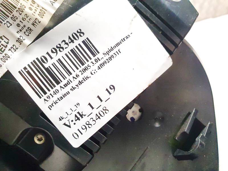 4F0920931F Audi A6 2005 Speedometers - Cockpit - Speedo Clocks Instrument - Thumbnail 3