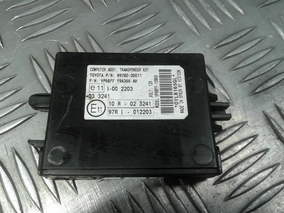 VP6BFF10849 Toyota Yaris 2007 Immobiliser ECU