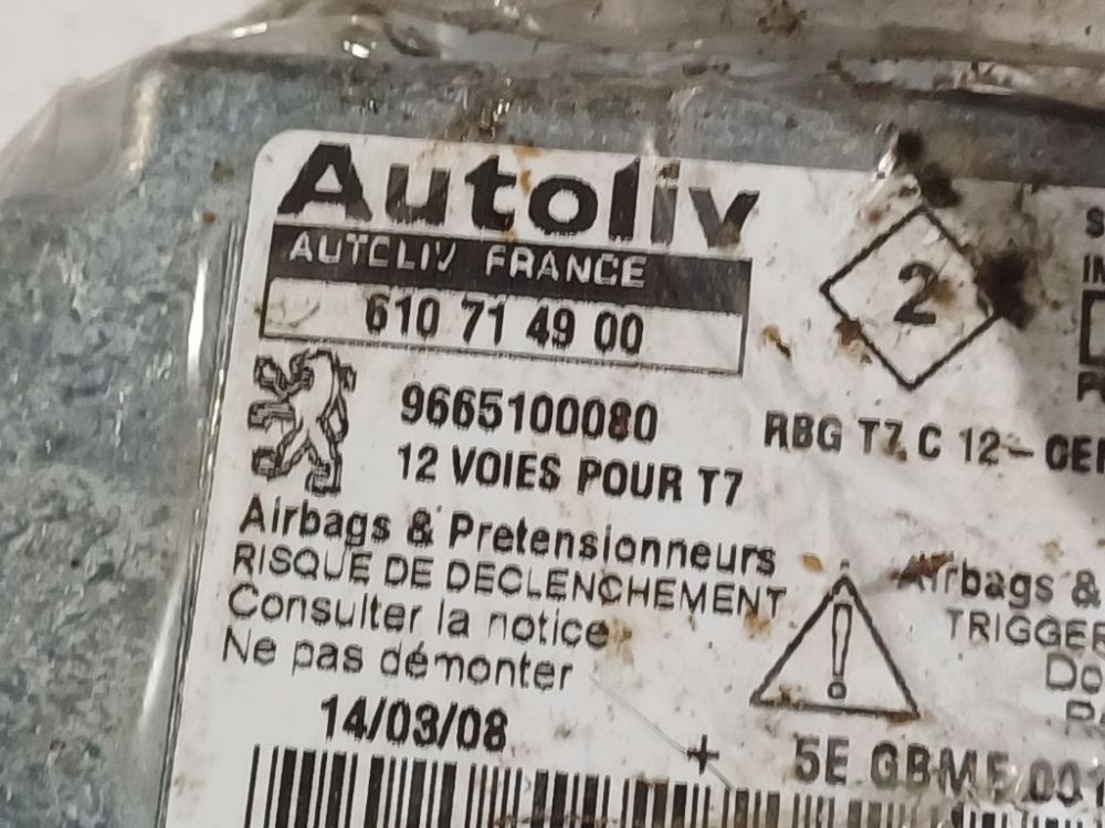 9665100080 Peugeot 308 2008 Airbag crash sensors module - Thumbnail 4