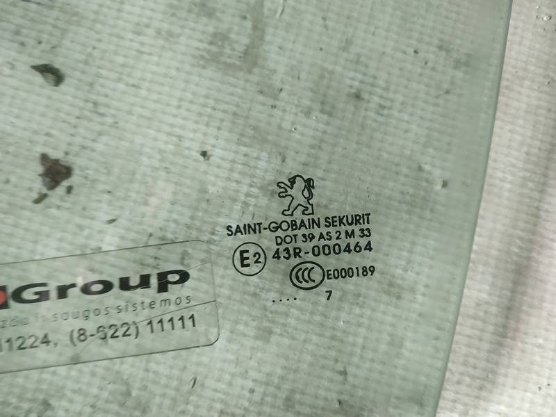 AS2 Peugeot 207 2007 Szyba drzwi - PRZEDNIE LEWE - Thumbnail 2