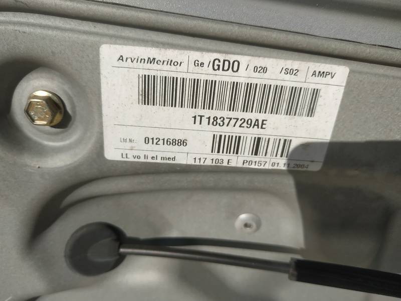 1T1837729AE Volkswagen Touran 2005 Door winder mechanism (Window Regulator) - FRONT LEFT - Thumbnail 2