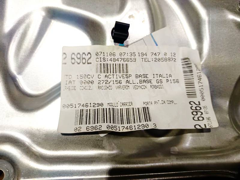 00517461290 Fiat Croma 2006 Sliding door window regulator NO motor - FRONT RIGHT - Thumbnail 3