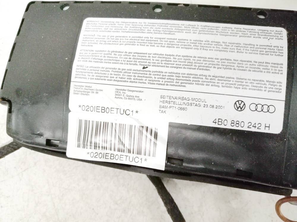 4B0880242H Audi A6 2001 Sedynes Airbag SRS - Thumbnail 3