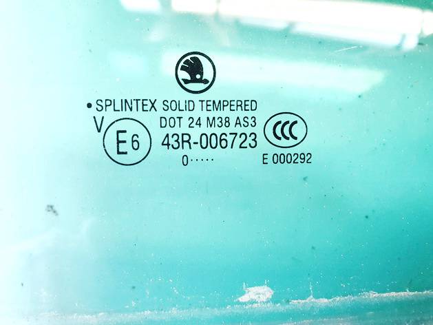 DOT24M38AS3 Skoda Octavia 2010 Door-Drop Glass - REAR RIGHT - Thumbnail 2