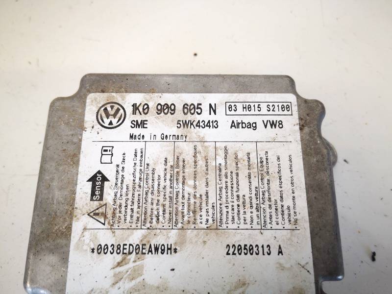 1K0909605N Volkswagen Golf Plus 2005 Airbag crash sensors module - Thumbnail 2