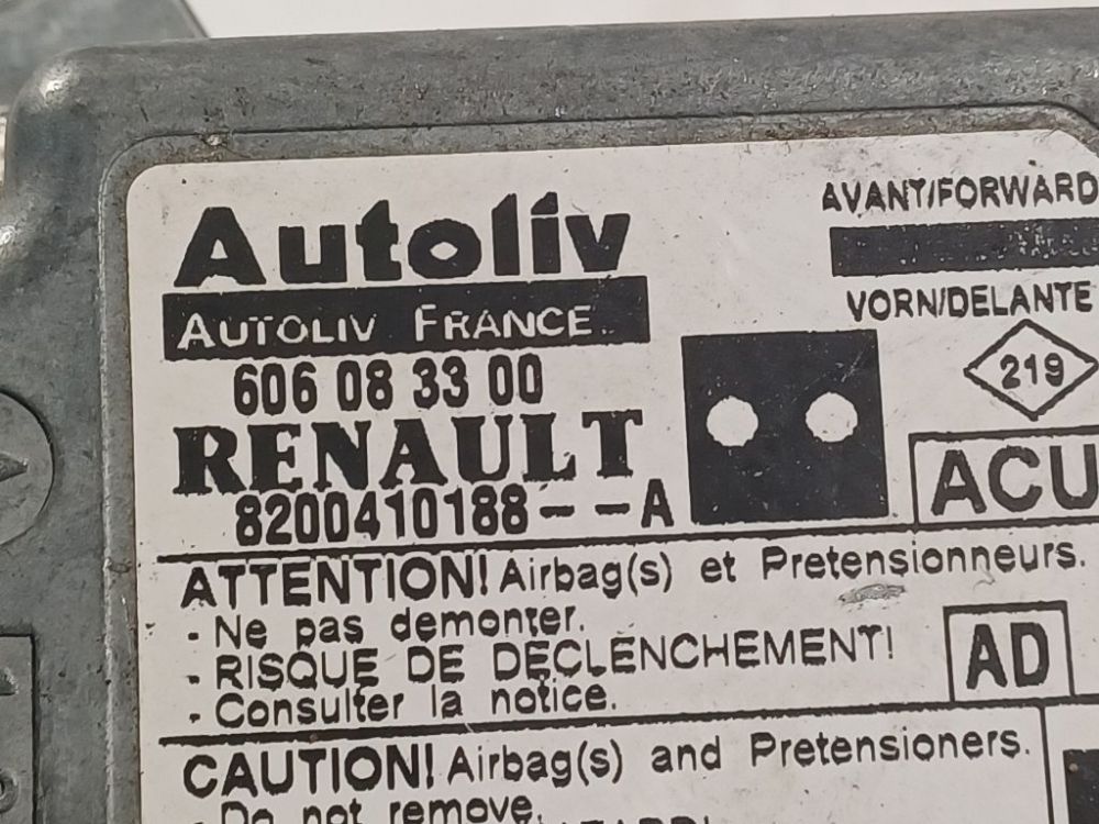 606083300 Renault Kangoo 2007 SRS AIRBAG KOMPIUTERIS - ORO PAGALVIU VALDYMO BLOKAS - Thumbnail 4