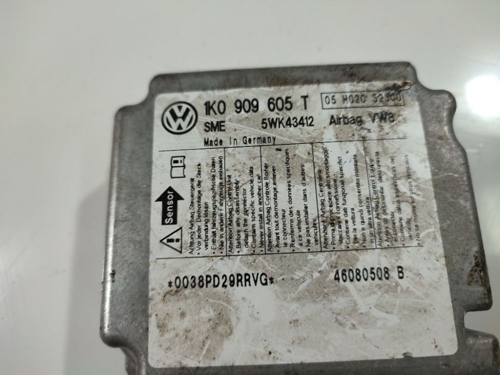 1K0909605T Skoda Octavia 2009 Airbag crash sensors module - Thumbnail 4