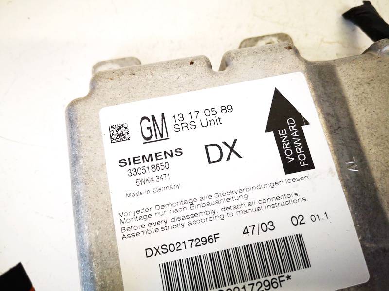 13170589 Opel Vectra 2004 Airbag crash sensors module - Thumbnail 2