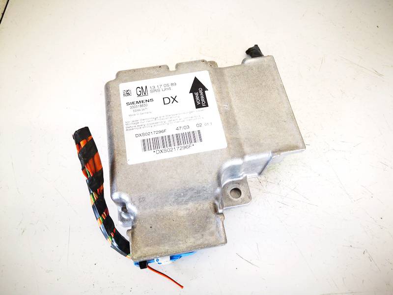 13170589 Opel Vectra 2004 srs-turvatyynyn tietokone – turvatyynyn ohjausyksikkö