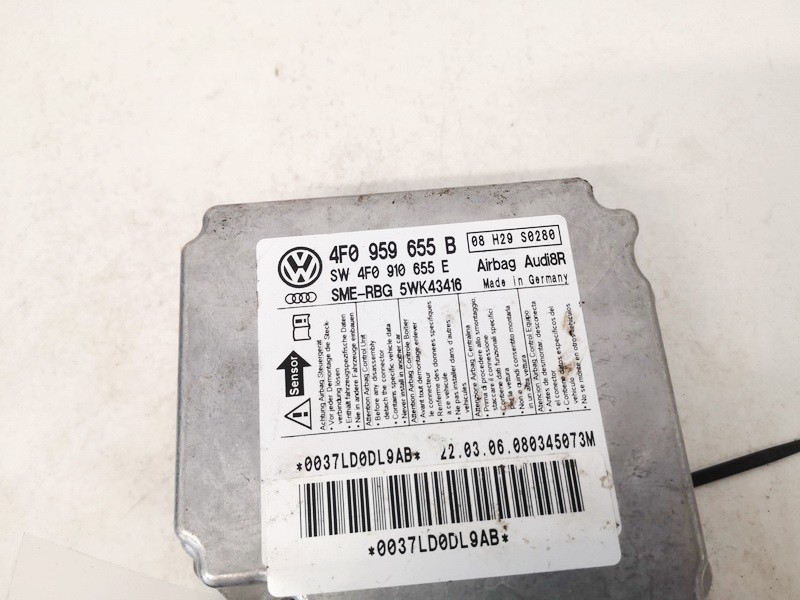 4F0959655B Audi A6 2006 SRS AIRBAG KOMPIUTERIS - ORO PAGALVIU VALDYMO BLOKAS - Thumbnail 2