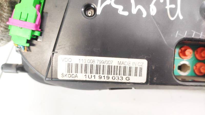 1U1919033G Skoda Octavia 1998 Speedometers - Cockpit - Speedo Clocks Instrument - Thumbnail 3