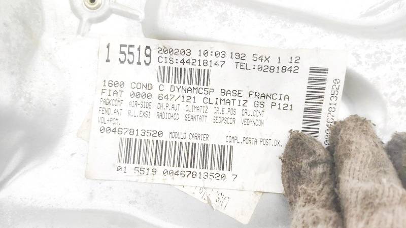 00467813520 Fiat Stilo 2003 Podnośnik szyby drzwi - TYLNE PRAWE - Thumbnail 3