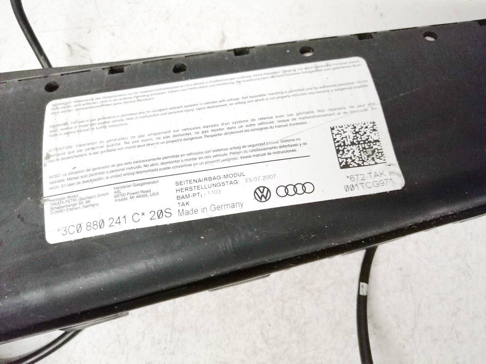 3C0880241C Volkswagen Passat 2007 Seat AIRBAG - Thumbnail 3