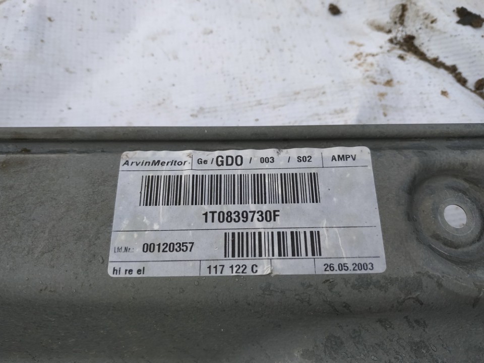 1T0839730F Volkswagen Touran 2003 Mécanisme Ascenseurs en Verre Ascenseur-Cristal Port Arrerie Droite - Thumbnail 3