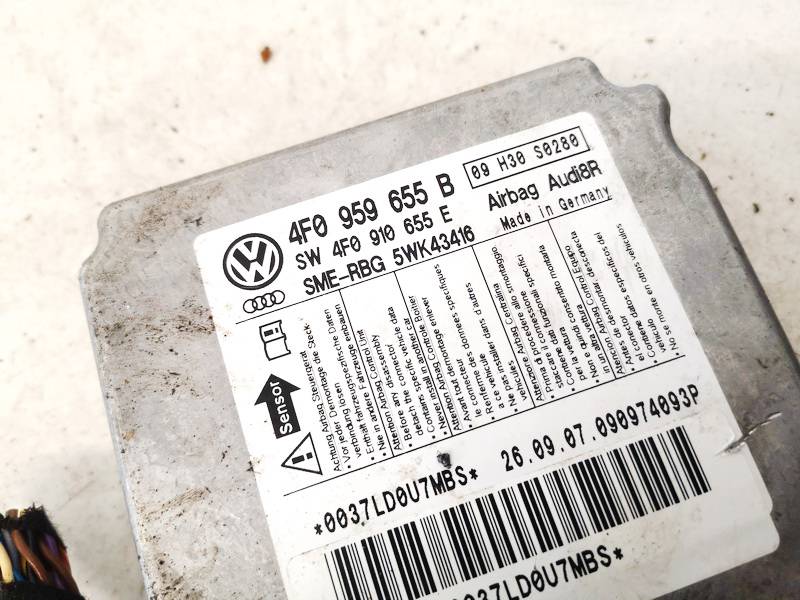 4F0959655B Audi A6 2007 SRS AIRBAG KOMPIUTERIS - ORO PAGALVIU VALDYMO BLOKAS - Thumbnail 2