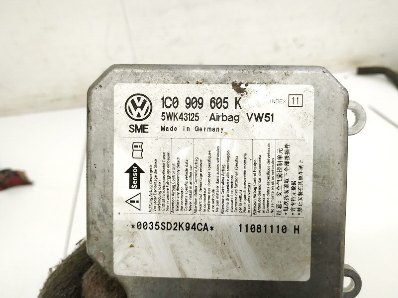 1C0909605K Skoda Fabia 2008 Airbag crash sensors module - Thumbnail 3