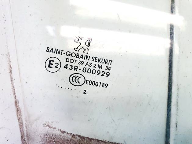 DOT39AS2M34 Peugeot 508 2012 Seitenscheibe Fenster Seiten Scheibe Vorne Rechts - Thumbnail 2