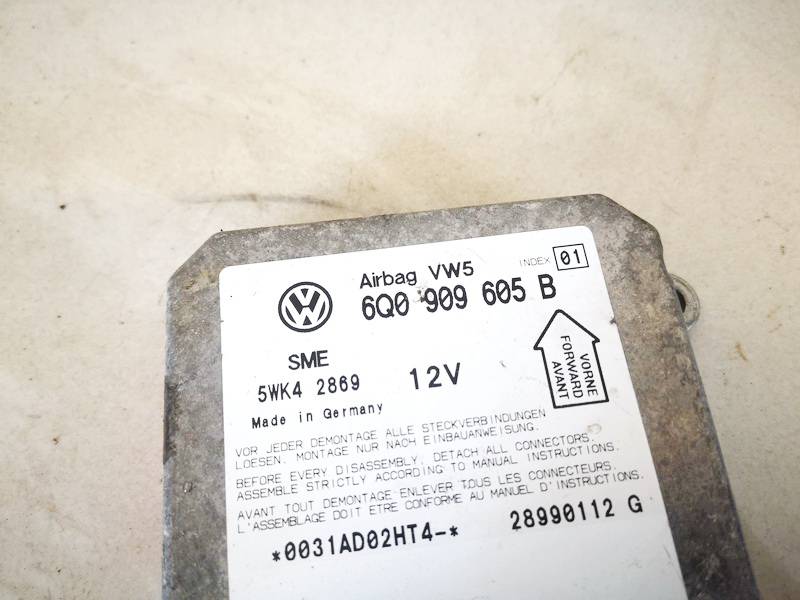 6Q0909605B Volkswagen Passat 2000 Airbag crash sensors module - Thumbnail 2