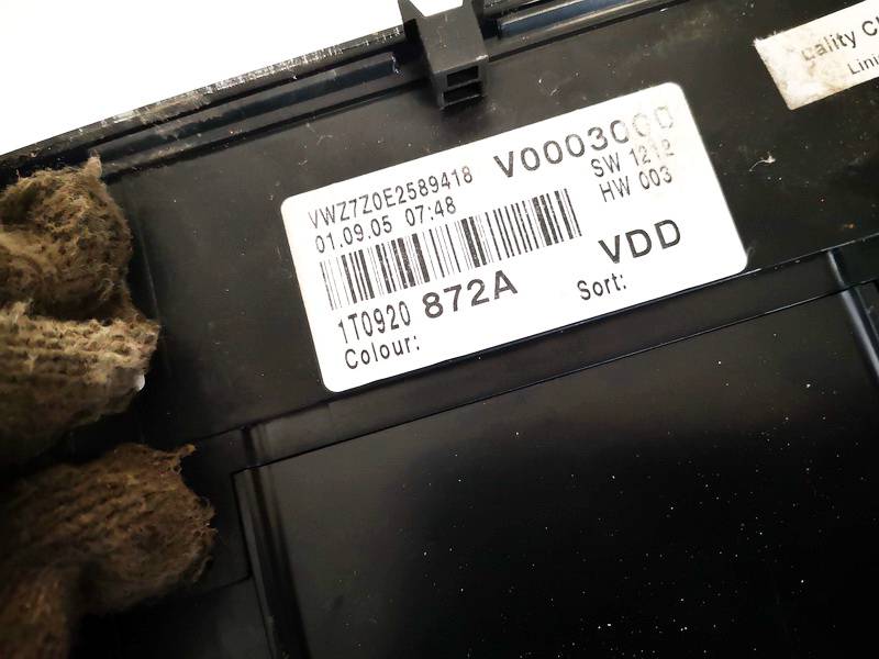 1T0920872A Volkswagen Touran 2005 Tacho Tachometer Kombiinstrument - Thumbnail 3