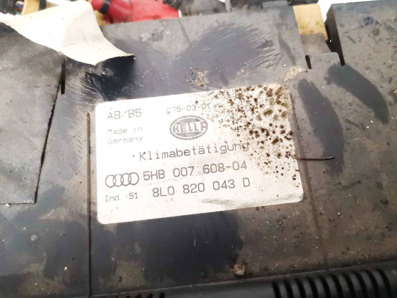 8L0820043D Audi A4 1997 Klimata vadības panelis (sildītāja vadības slēdži) - Thumbnail 2