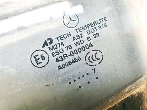 M274AS2DOT376 Mercedes-Benz ML-CLASS 2007 Seitenscheibe Fenster Seiten Scheibe Hinten Linke - Thumbnail 3