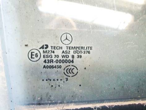 M274AS2DOT376 Mercedes-Benz ML-CLASS 2007 Seitenscheibe Fenster Seiten Scheibe Hinten Rechts - Thumbnail 3