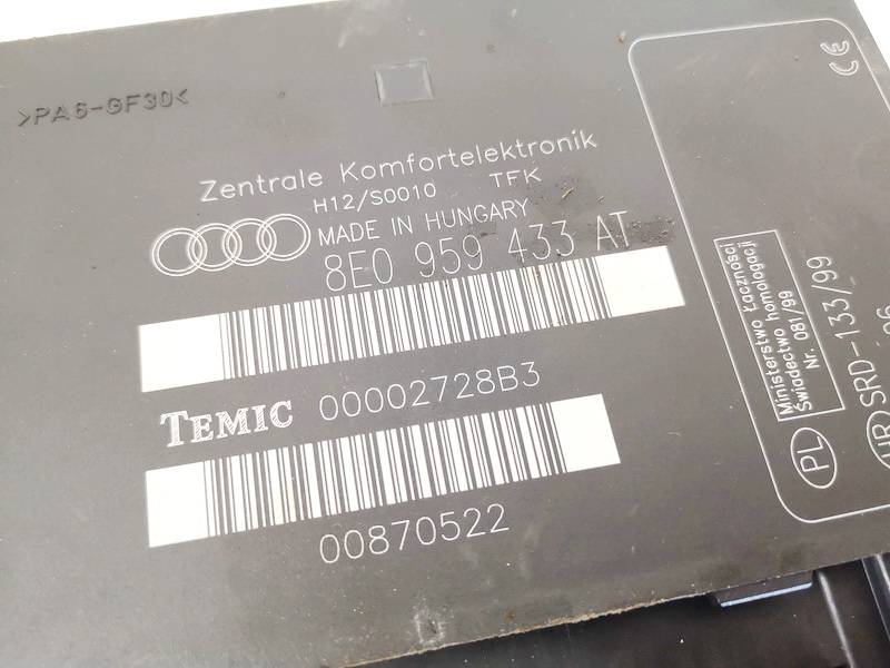 8E0959433AT Audi A4 2004 MÓDULO DE CONFORT-CONVENIENCIA - Thumbnail 2