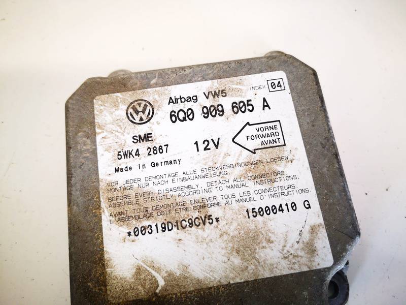 6Q0909605A Volkswagen Golf 2000 SRS gaisa spilvena dators – gaisa spilvenu vadības bloks - Thumbnail 2