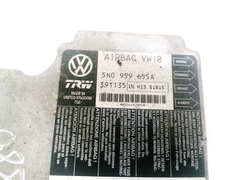 5N0959655A Volkswagen Tiguan 2008 CALCULATEUR AIRBAG - Thumbnail 3