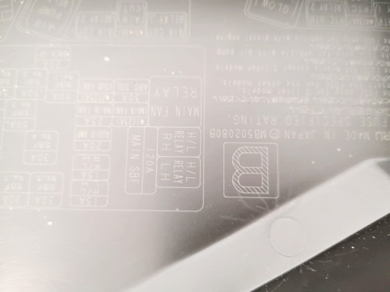 mb502080b used Fuse Box Cover Subaru Outback 2008 2.0L EIS01560460