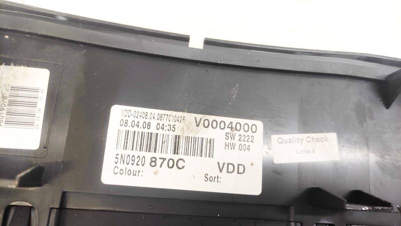 5N0920870C Volkswagen Tiguan 2008 Spidometras - prietaisu skydelis - Thumbnail 3
