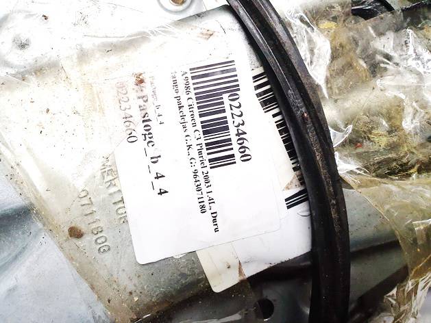 9643071180 Citroen C3 Pluriel 2003 Podnośnik szyby drzwi - TYLNE LEWE - Thumbnail 2
