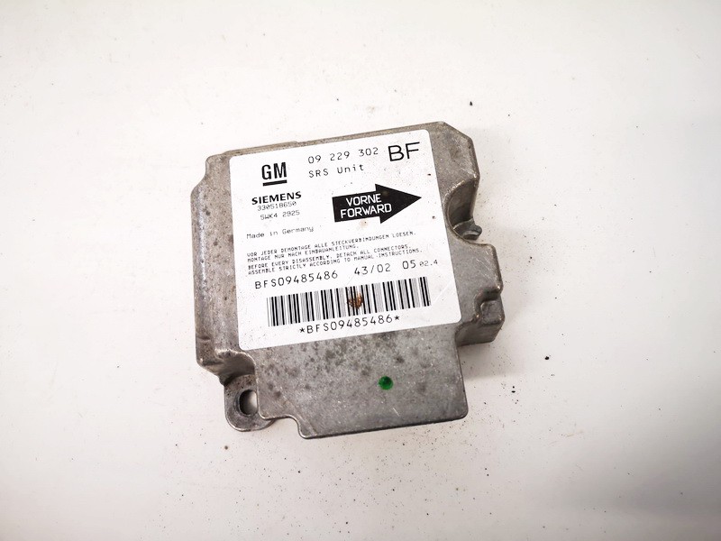09229302BF Opel Astra 1999 CENTRALITA AIRBAG