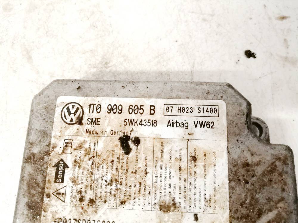 1T0909605B Volkswagen Touran 2004 Airbag crash sensors module - Thumbnail 3